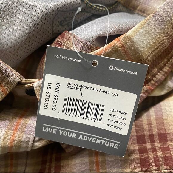 NWT Eddie Bauer Mountain Short-Sleeve Button Up | Large | Hiking Outdoors - Picture 6 of 6